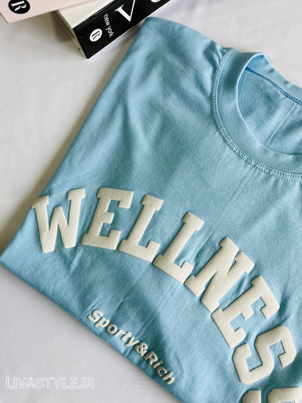 تیشرت باکسی نخ پنبه چاپ پفکی WELLNESS