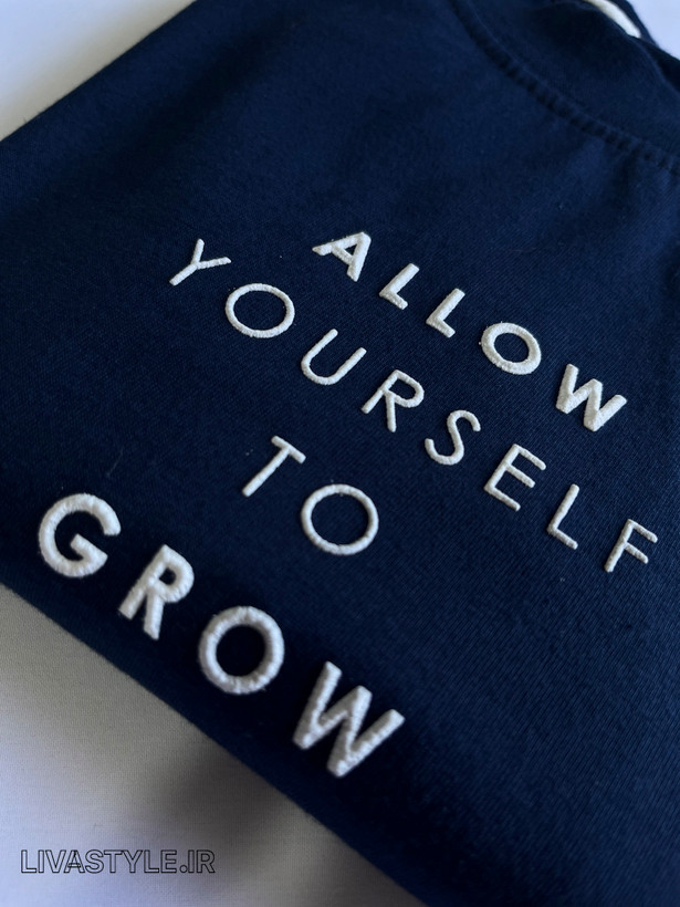 تیشرت کراپ باکسی چاپ برجسته ALLOW YOURSELF